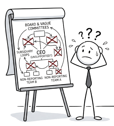 Governance and reporting lines are unclear