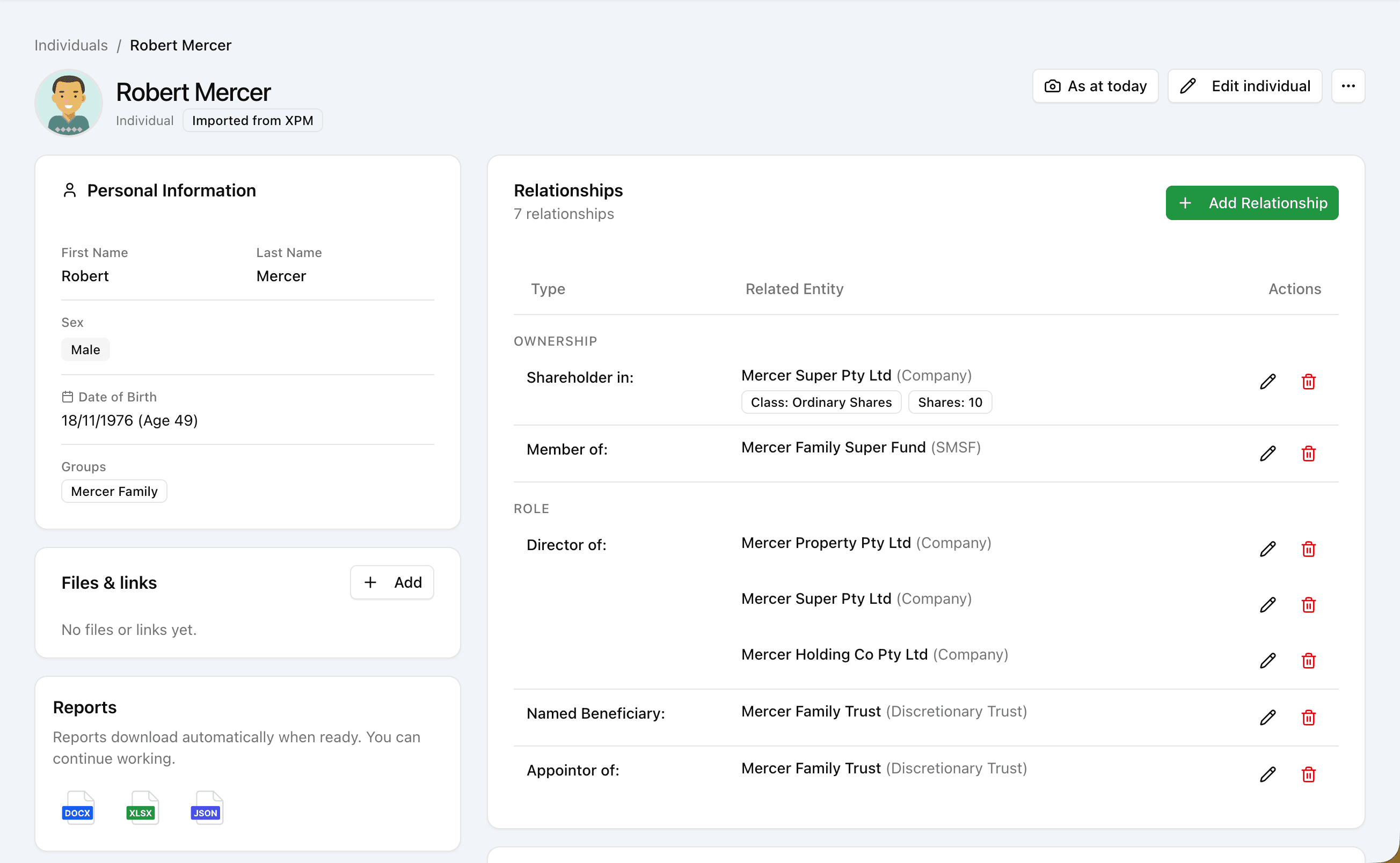 A diagram updating automatically after a data change